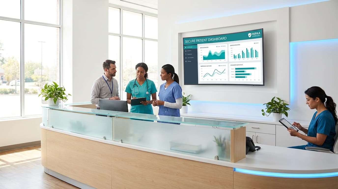 Healthcare automation with HIPAA-compliant patient data management and workflow automation